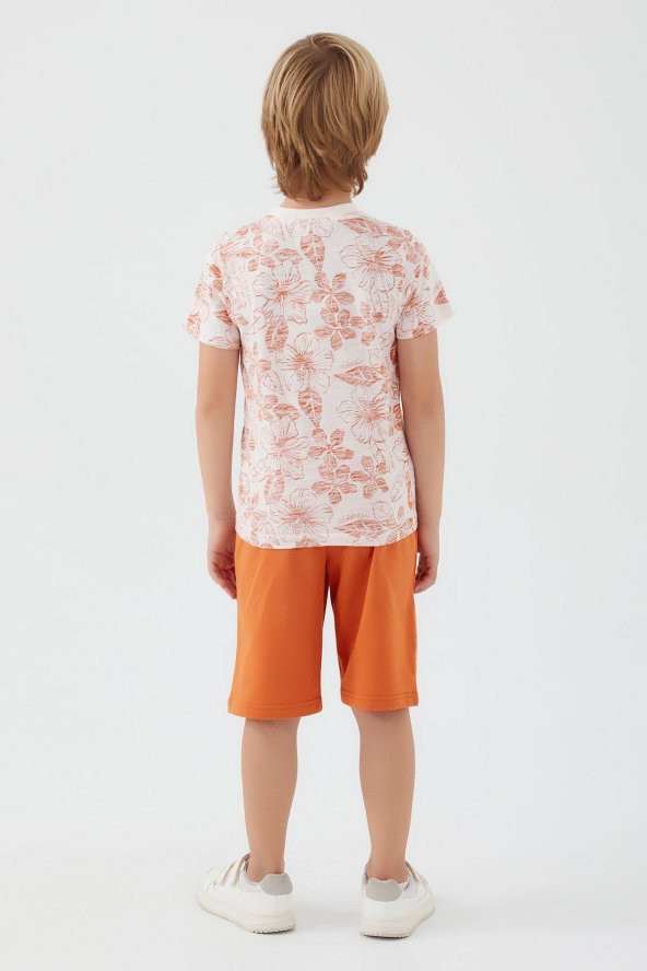 U.S. Polo Assn 1356 Garson Flowered Details Erkek Çocuk Bermuda Takım - 6