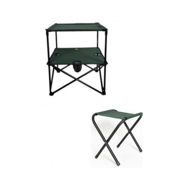 met35 Katlanır Masa + 1 Adet Kamp Taburesi - Resim 4