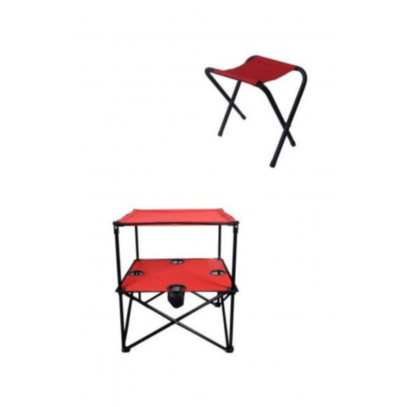 met35 Katlanır Masa + 1 Adet Kamp Taburesi - Resim 7