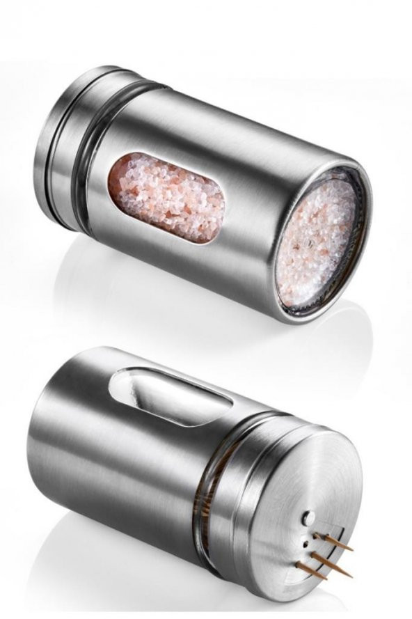 Rossel Premium Metal Kaplamalı Cam Tuz-Biber-Baharat Kabı BH-1333 - 2