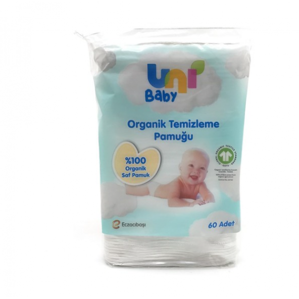 Uni Baby Organik Temizleme Pamuğu 60lı