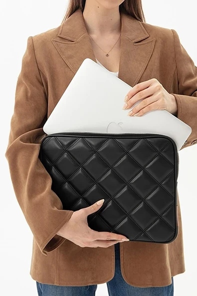 Bagorama TROY Kadın Kapitone 13.3'' Laptop Çantası Ve Tablet Kılıfı / Evrak El Çantası - 5