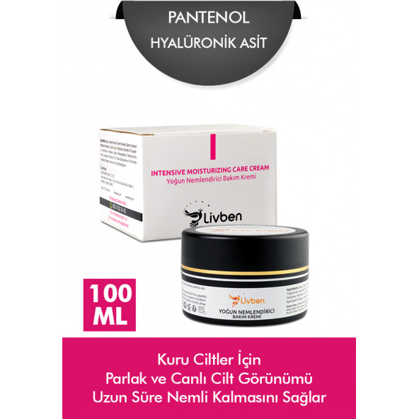 Livben Panthenol + Hyaluronic Acid Canlandırıcı ve Nemlendirici Yoğun Nemlendirici Krem 100 ML