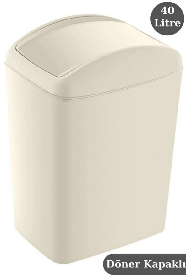 Digithome Soft Çöp Kovası Döner Kapaklı 40 Lt Latte - 190-02 C320.049