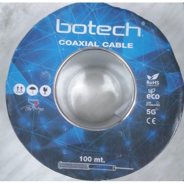 BOTECH COAXIAL CABLE RG6/U6 80 TEL 100m UYDU Anteni Kablosu