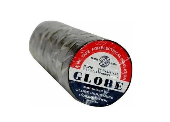 Globe İzole Elektrik Bant Sıyah Kalın Kaliteli, 10 adet