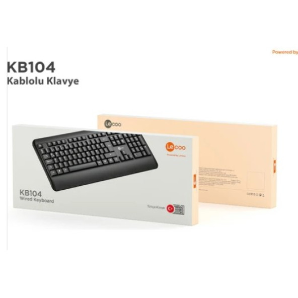 Lecoo Lenovo Lecoo KB104 USB Kablolu Türkçe Q Klavye Siyah
