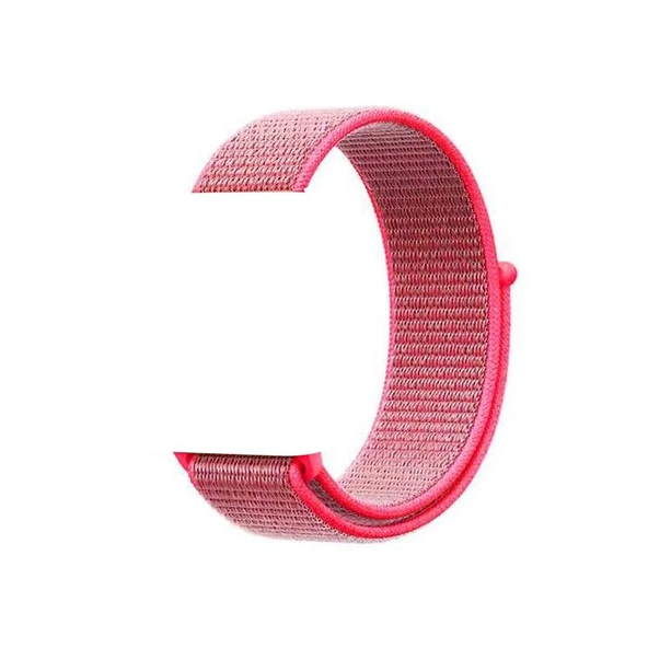 Apple Watch 38-40 Kumaş Kayış - Pembe - Resim 2