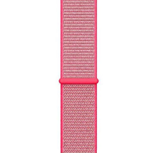 Apple Watch 38-40 Kumaş Kayış - Pembe - Resim 3