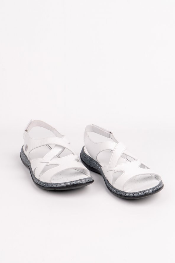 MAMMAMİA HAKİKİ DERİ KADIN SANDALET 107523Y - 8