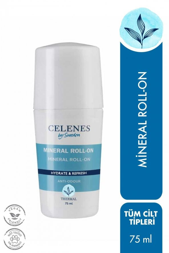 Celenes Thermal Roll On Aliminyum,Paraben İçermezTum Ciltler 75 ml