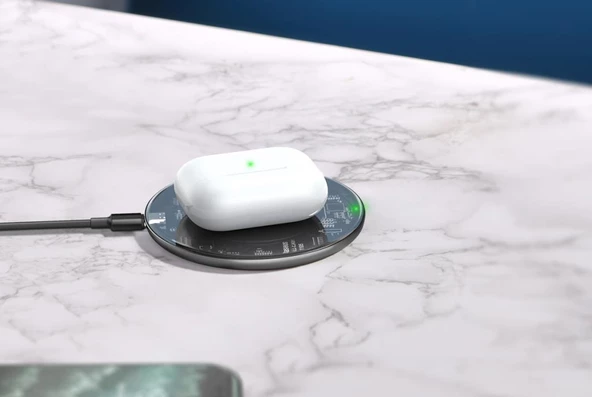 Baseus Kablosuz Şarj Cihazı, 15W Hızlı Şarj Aleti, Telefon ve Kulaklık Kablosuz Şarj Aleti - 3