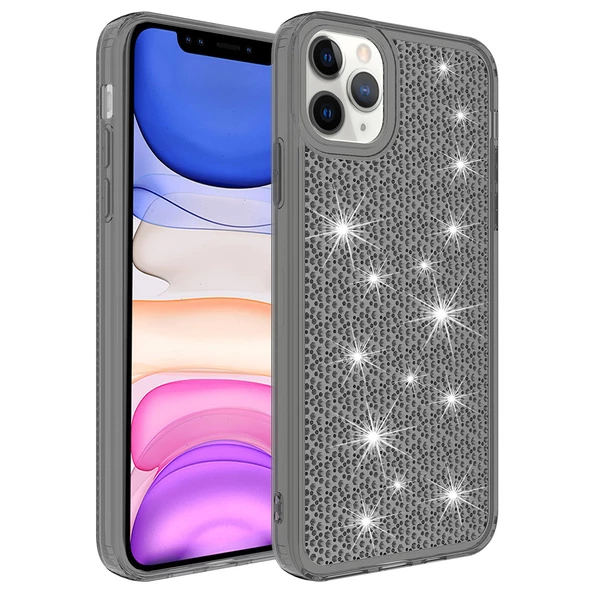 Gpack Apple iPhone 13 Pro Kılıf Parlak Snow Bling Airbagli Silikon