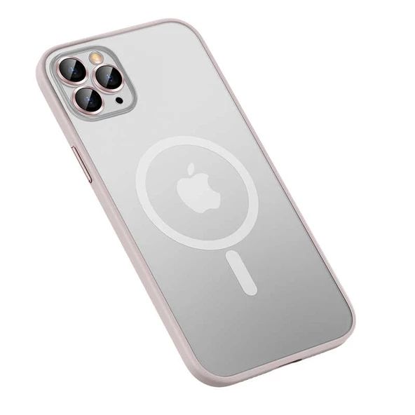 Gpack Apple iPhone 13 Pro Max Kılıf Mokka Tacsafe Lens Korumalı Hassa Tuş Mat Yüzey