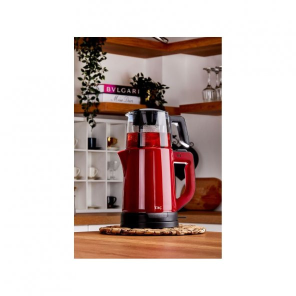Taç TAC-7837 İlkdem 1800 W Cam Demlikli Çay Makinesi Kırmızı - 3