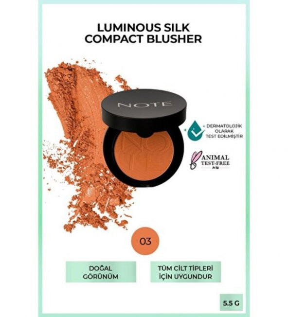 Note Luminous Silk Compact Blusher Allık 03 Coral