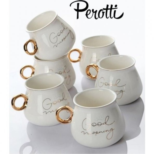 Perotti matina porselen kupa bardak - 6 lı kupa porselen kupa bardağı