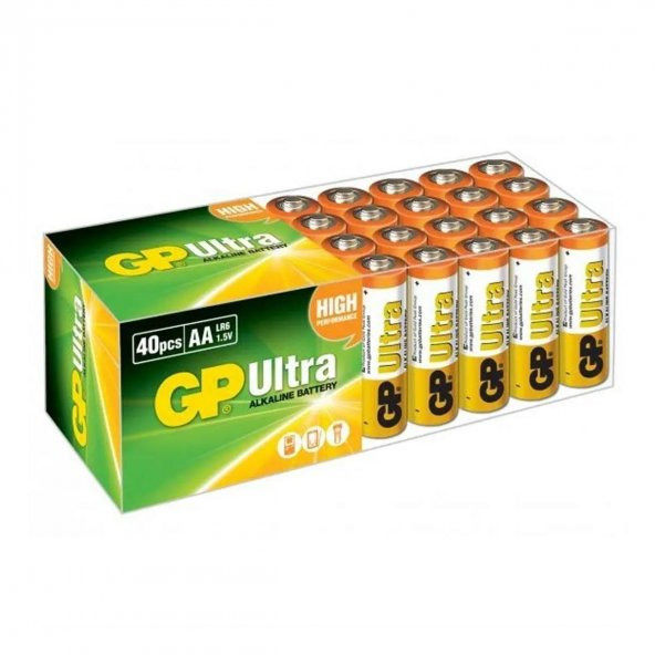 GP Ultra Alkalin AA Kalem Pil 40lı Pvc Paket