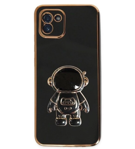 Gpack Samsung Galaxy A03 Kılıf Kamera Korumalı Astronot Desenli Standlı Silikon