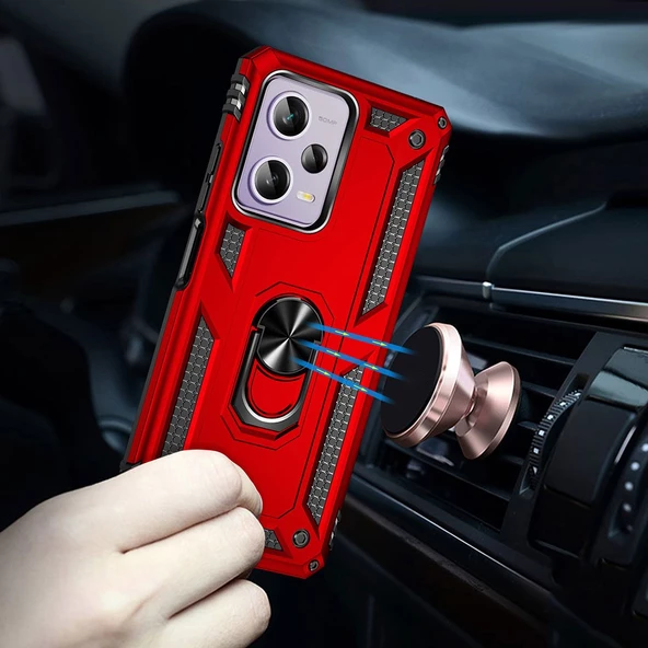 Gpack Xiaomi Redmi Note 12 Pro 5G Kılıf Vega Yüzüklü Silikon Tank KorumaNano - 4