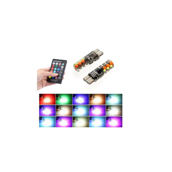 12 Led Rgb T10 Kumandalı Çakarlı Park Ampülü Carub - 2