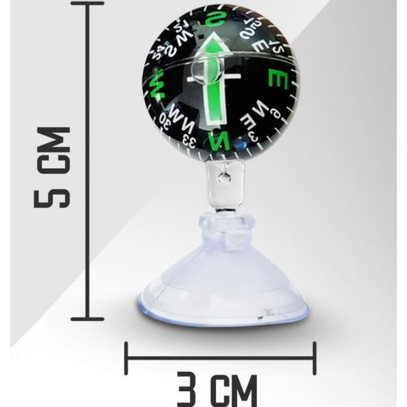 Araç Içi Vantuzlu Renkli 6lı Mini Pusula Seti Araç Işıksız Pusula - 3