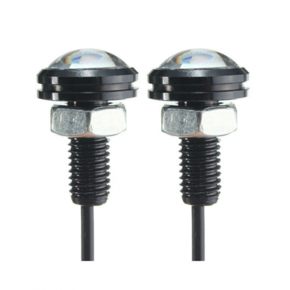 Kartal Göz Led Ayna Altı Led Eagle Eye Civatalı Kırmızı Renk 18mm - 5