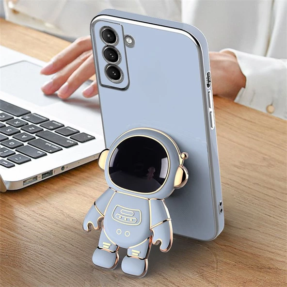 Gpack Samsung Galaxy A20 Kılıf Kamera Korumalı Astronot Desenli Standlı Silikon - 2