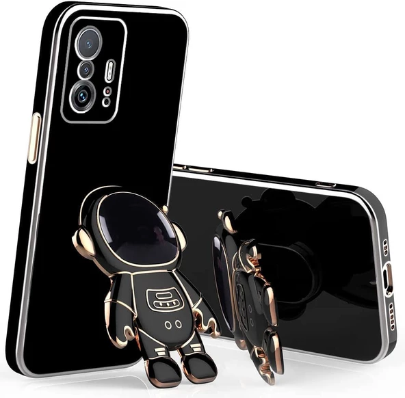 Gpack Xiaomi Mi 11T Pro 5G Kılıf Kamera Korumalı Astronot Desenli Standlı Silikon - 7