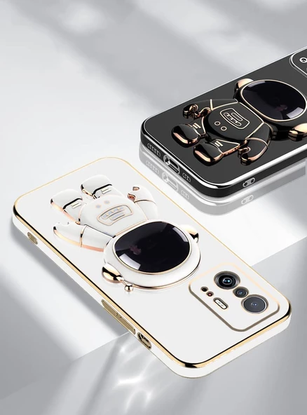 Gpack Xiaomi Mi 11T Pro 5G Kılıf Kamera Korumalı Astronot Desenli Standlı Silikon - 2