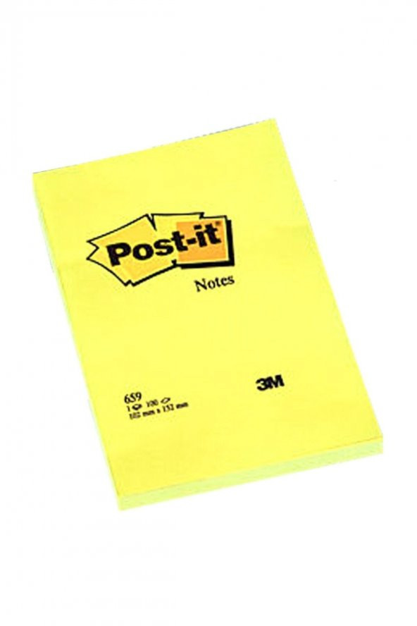 Post-İt 659 Yapışkanlı Not Kağıdı Sarı 102X152 Mm