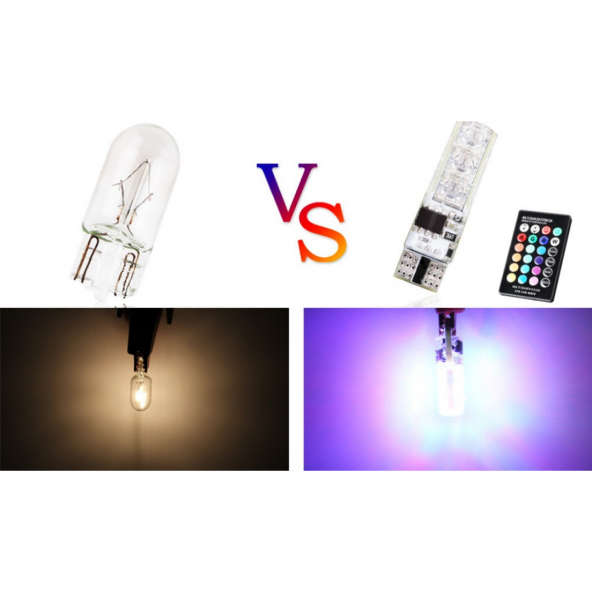 Kumandalı Rgb T10 Park Ledi Far Ledi Renkli Park Ampulü T10 Park Ledi - 3