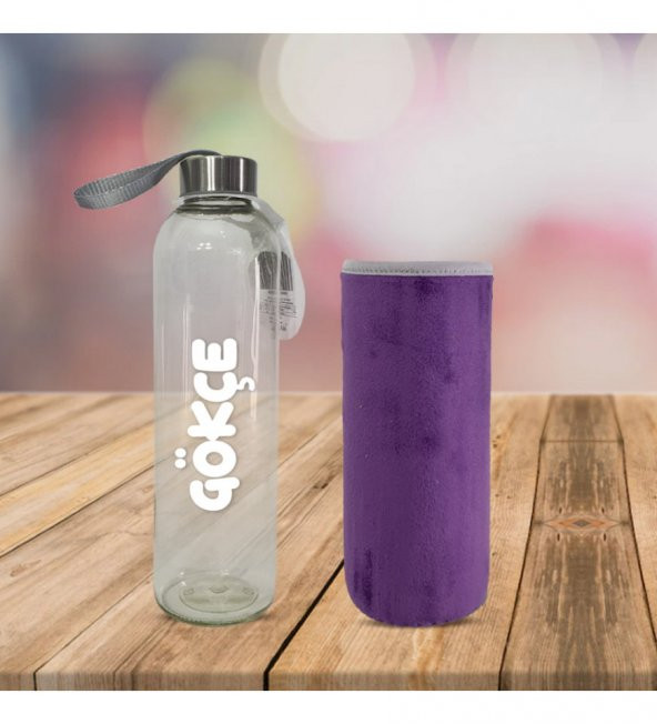 Kişiye Özel Peluş Kılıflı Cam Matara 750 Ml - 3