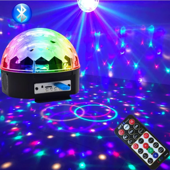 nefertiya Küre Disko Topu Müzik Çalar Renkli Lazer Işıklı Bluetooth