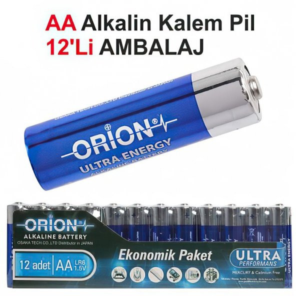 Orion LR6 AA Alkalin Kalem Pil 12li Paket
