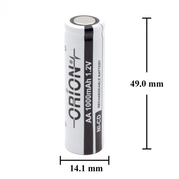 Orion 1.2V Ni-Cd AA 1000mAh Şarj Edilebilir Kalem Pil - 4