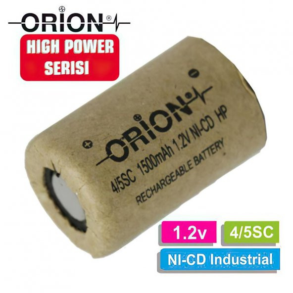 Orion 1.2V Ni-Cd 4/5SC 1500mAh Şarj Edilebilir Pil - HP - 2