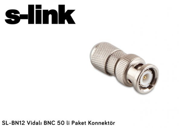 S-link SL-BN12 Vidalı BNC 50 li Paket Konnektör