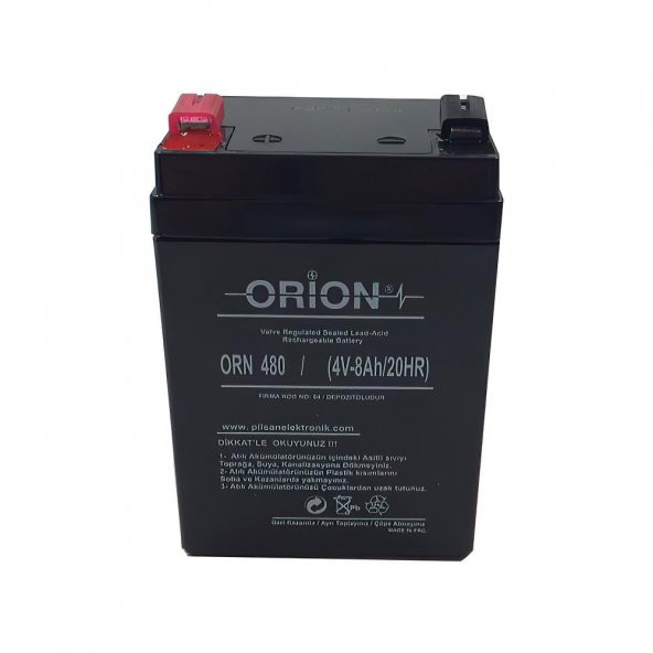 Orion 4V 8Ah Bakımsız Kuru Akü - 2