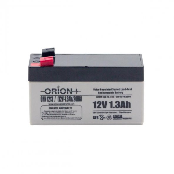 Orion 12V 1.3Ah Bakımsız Kuru Akü - 10/2022 Üretim