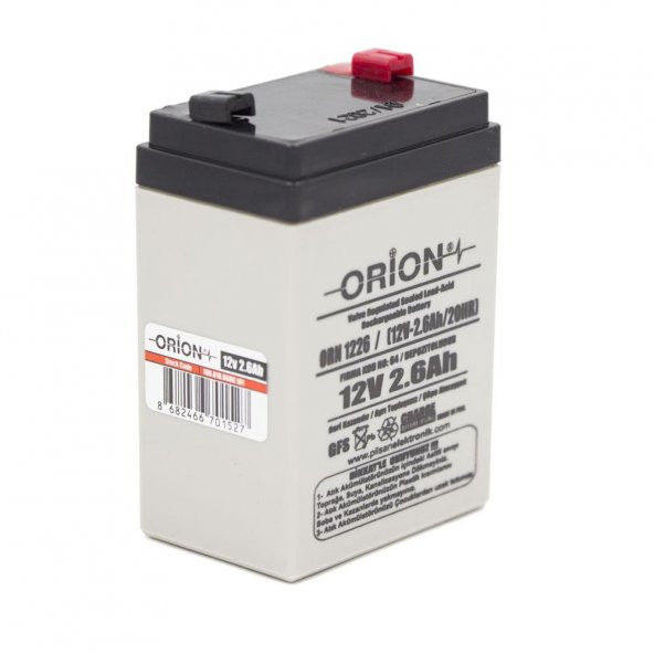 Orion 12V 2.6Ah Bakımsız Kuru Akü - 10/2022 Üretim - 2