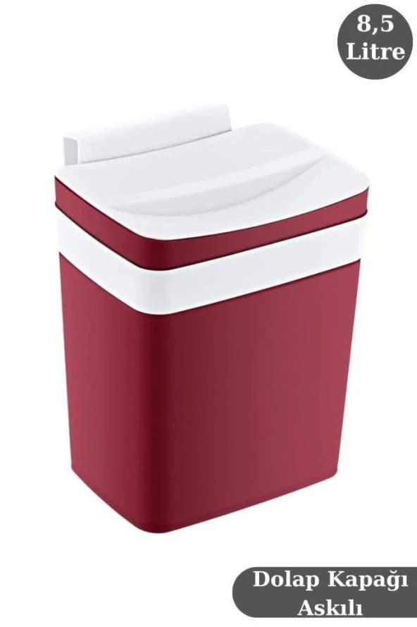 Digithome Soft Dolap Kapağı Askılı Çöp Kovası 8,5 Lt Kırmızı - 192-01