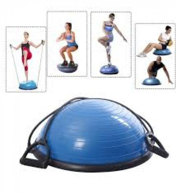 Libor Bosu Pilates Denge Topu Pilates Denge Aleti Balance Ball Yarım AY 60 CM - 4