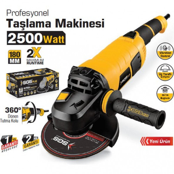 SGS5116 AVUÇ TAŞLAMA MAKİNESİ 2500 WATT 180MM