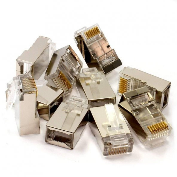 Cat. 5 RJ45 Topraklı Konnektör - 100 Adet