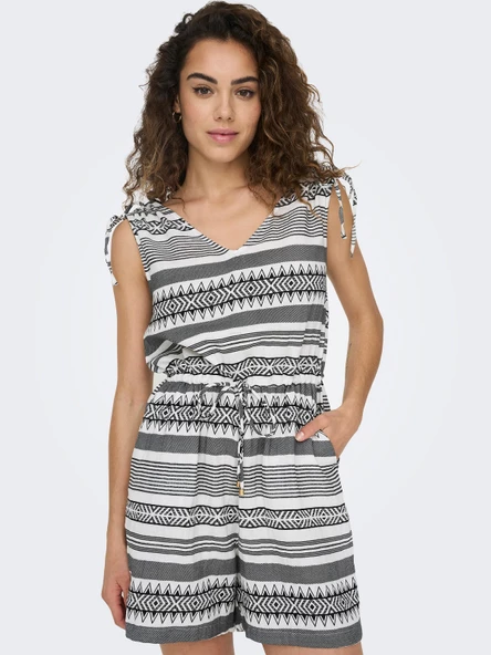 ONLY Bayan Keten Şort Tulum 15293512