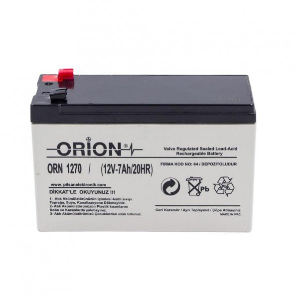 Orion ORN1270 12V 7.0Ah 8 Adet Bakımsız Kuru Akü - 2