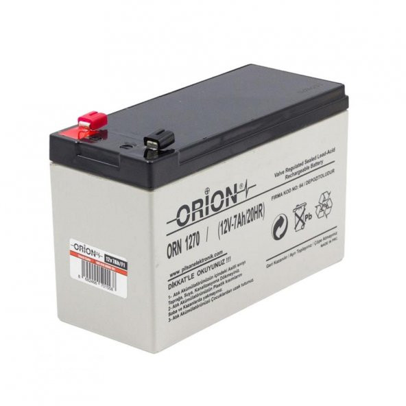 Orion ORN1270 12V 7.0Ah 8 Adet Bakımsız Kuru Akü - 3
