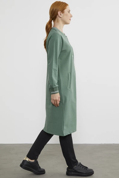Çıtçıtlı Sıfır Yaka Kap - Yeşil - 5