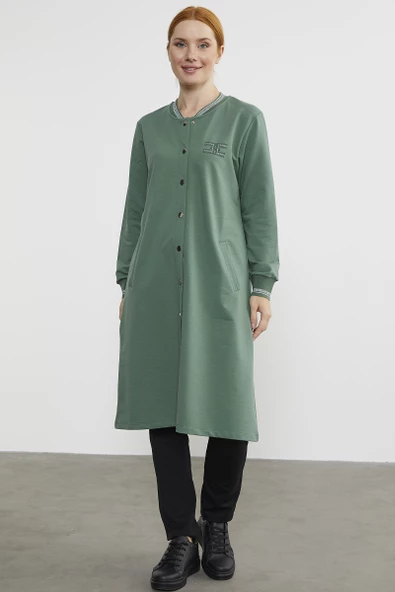 Çıtçıtlı Sıfır Yaka Kap - Yeşil